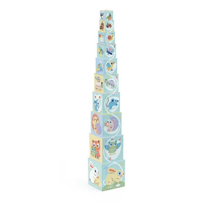 Baby Bloki - Set of 10 Cardboard Stacking Cubes- Product image n°0