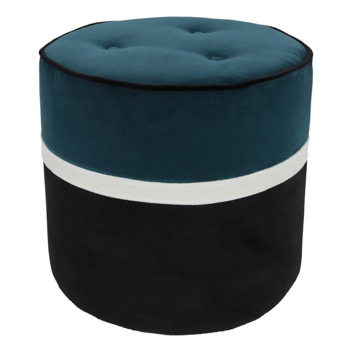 Léo Velvet Pouffe | Sarah Blue- Product image n°0