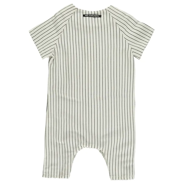 Combinaison Lin Rayée Tap | Blanc- Image produit n°1