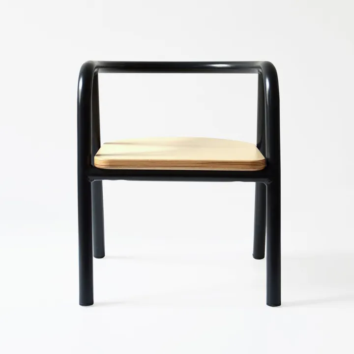 Chaise enfant en métal | Noir- Image produit n°2