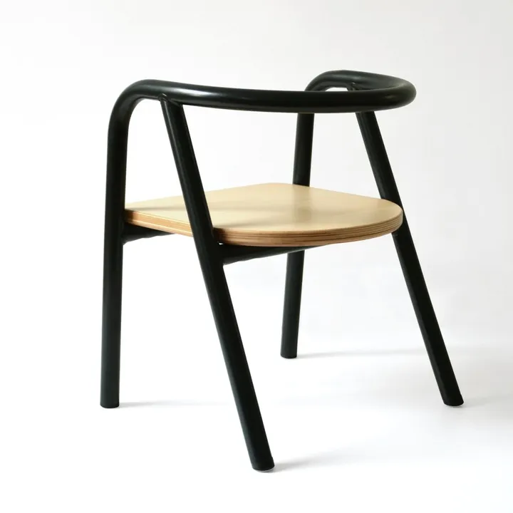 Chaise enfant en métal | Noir- Image produit n°1