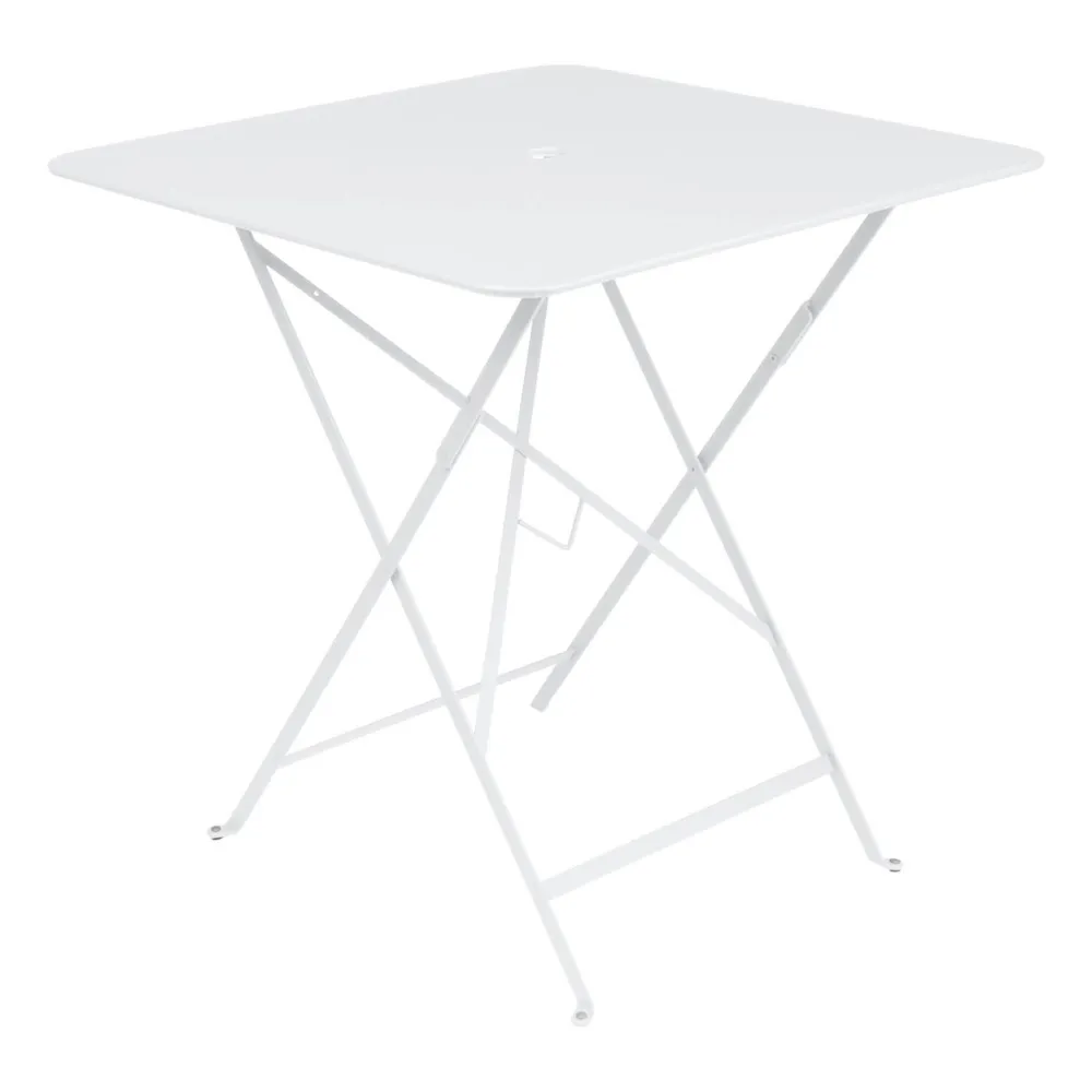 Table de jardin Bistro carrée 71x71 cm en acier | Blanc coton- Image produit n°0
