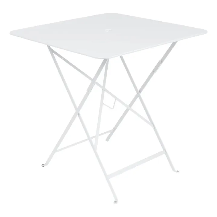 Table de jardin Bistro carrée 71x71 cm en acier | Blanc coton- Image produit n°0