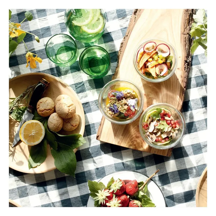 Bourdon Black Mesh Gingham Rectangular Table Cloth | Vichy Ocre- Product image n°1