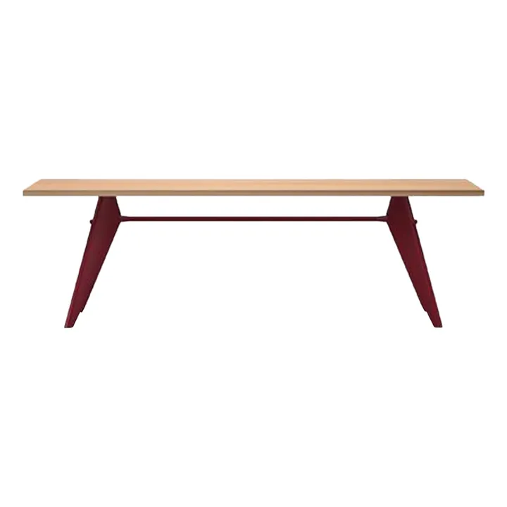 Table EM - piètement Rouge Japonais - Jean Prouvé | Chêne- Image produit n°3