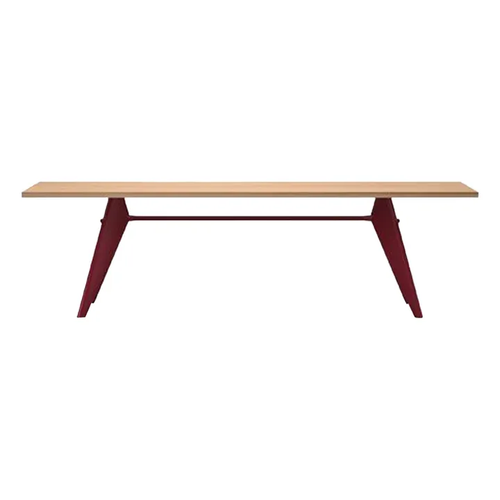 Table EM - piètement Rouge Japonais - Jean Prouvé | Chêne- Image produit n°4