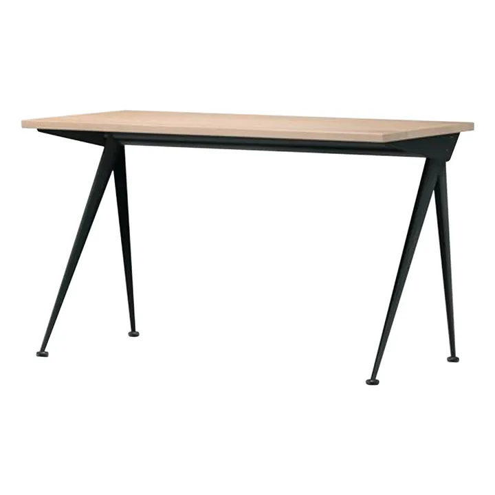 Bureau Compas Direction - piètement Noir - Jean Prouvé | Chêne- Image produit n°0