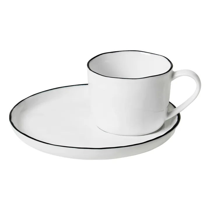 Tasse avec soucoupe en porcelaine Salt- Image produit n°0