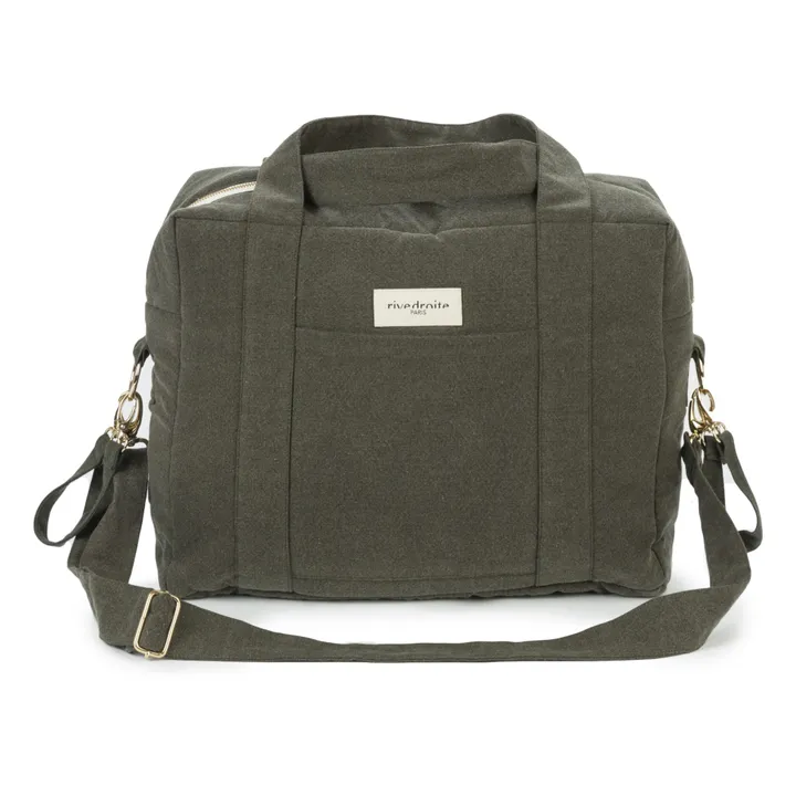 Sac à langer Darcy en coton recyclé | Vert kaki- Image produit n°0