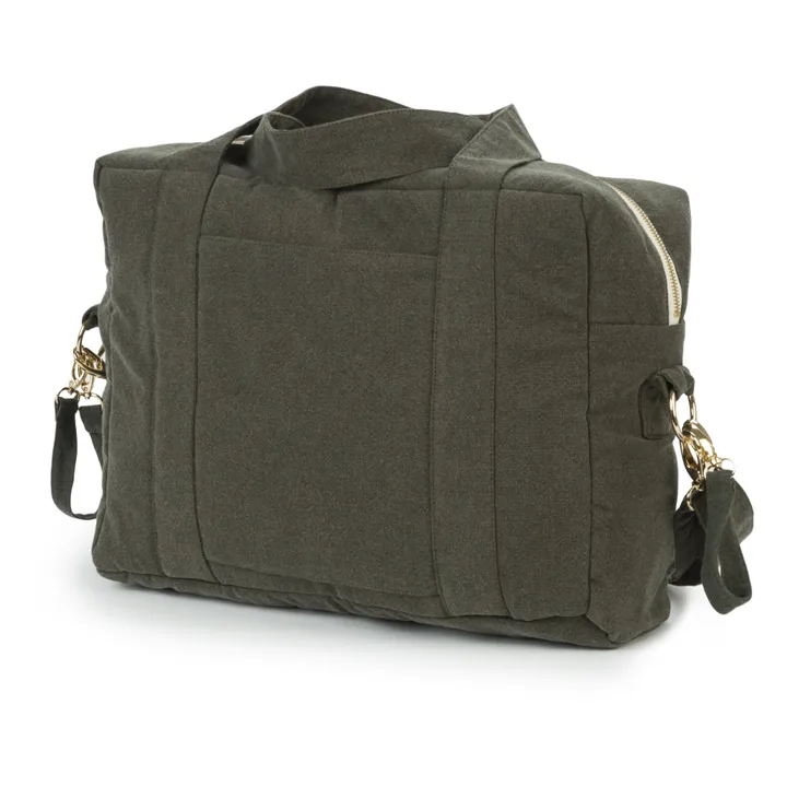 Sac à langer Darcy en coton recyclé | Vert kaki- Image produit n°2