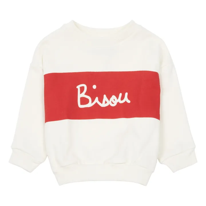 Sweatshirt Big Bisous aus Bio-Baumwolle | Weiß- Produktbild Nr. 0