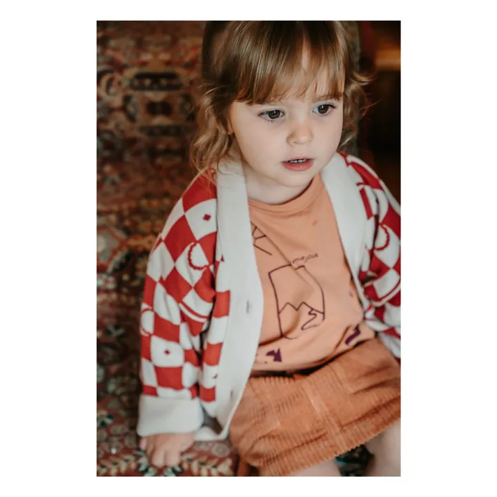 Karierte Strickjacke | Orange- Produktbild Nr. 2