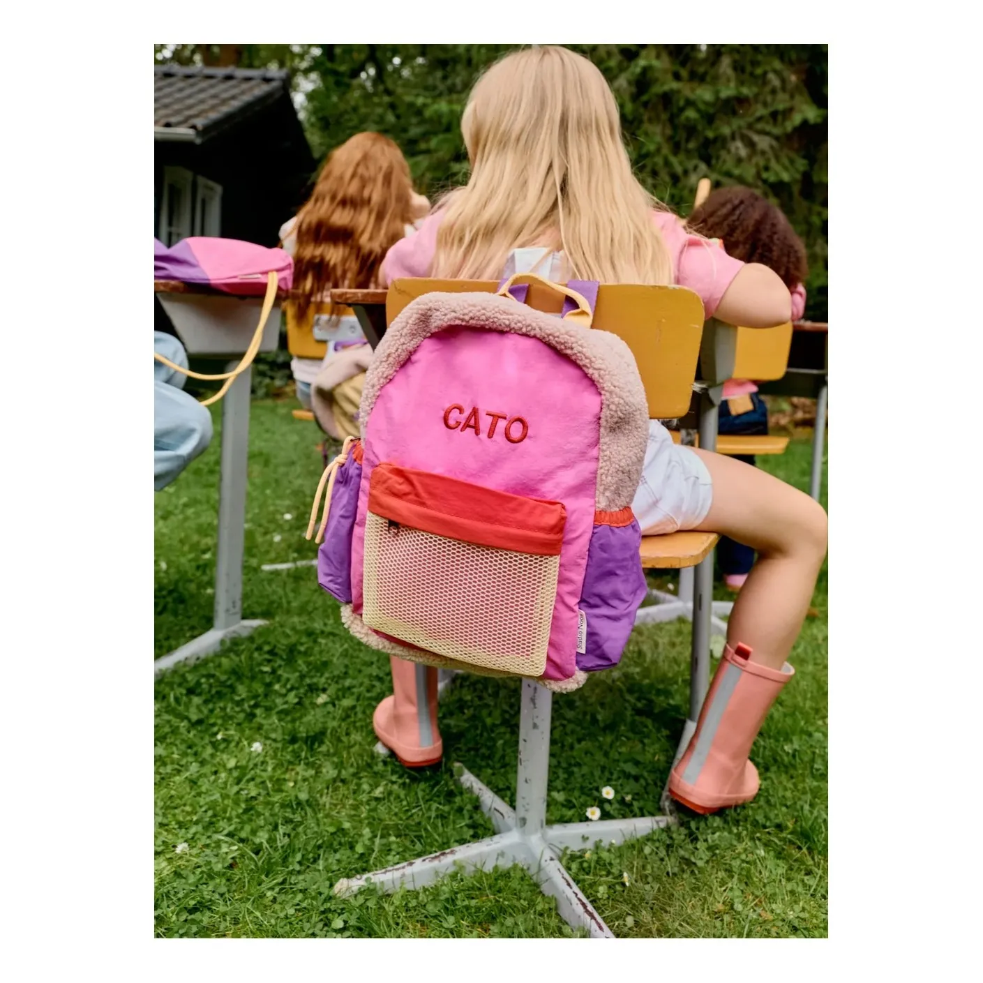 Sac à dos patchwork | Rose bonbon- Image produit n°1