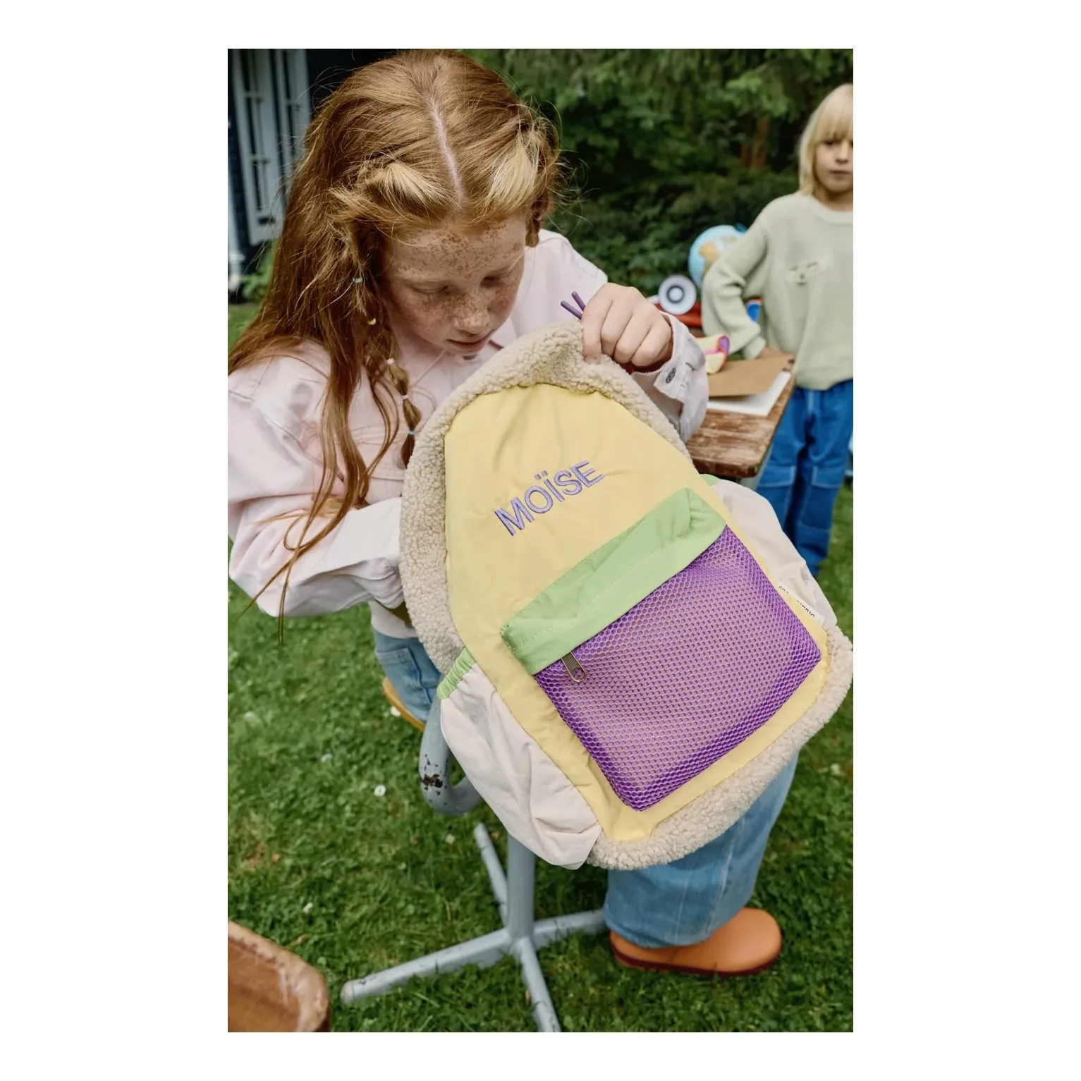 Sac à dos patchwork | Jaune pâle- Image produit n°1