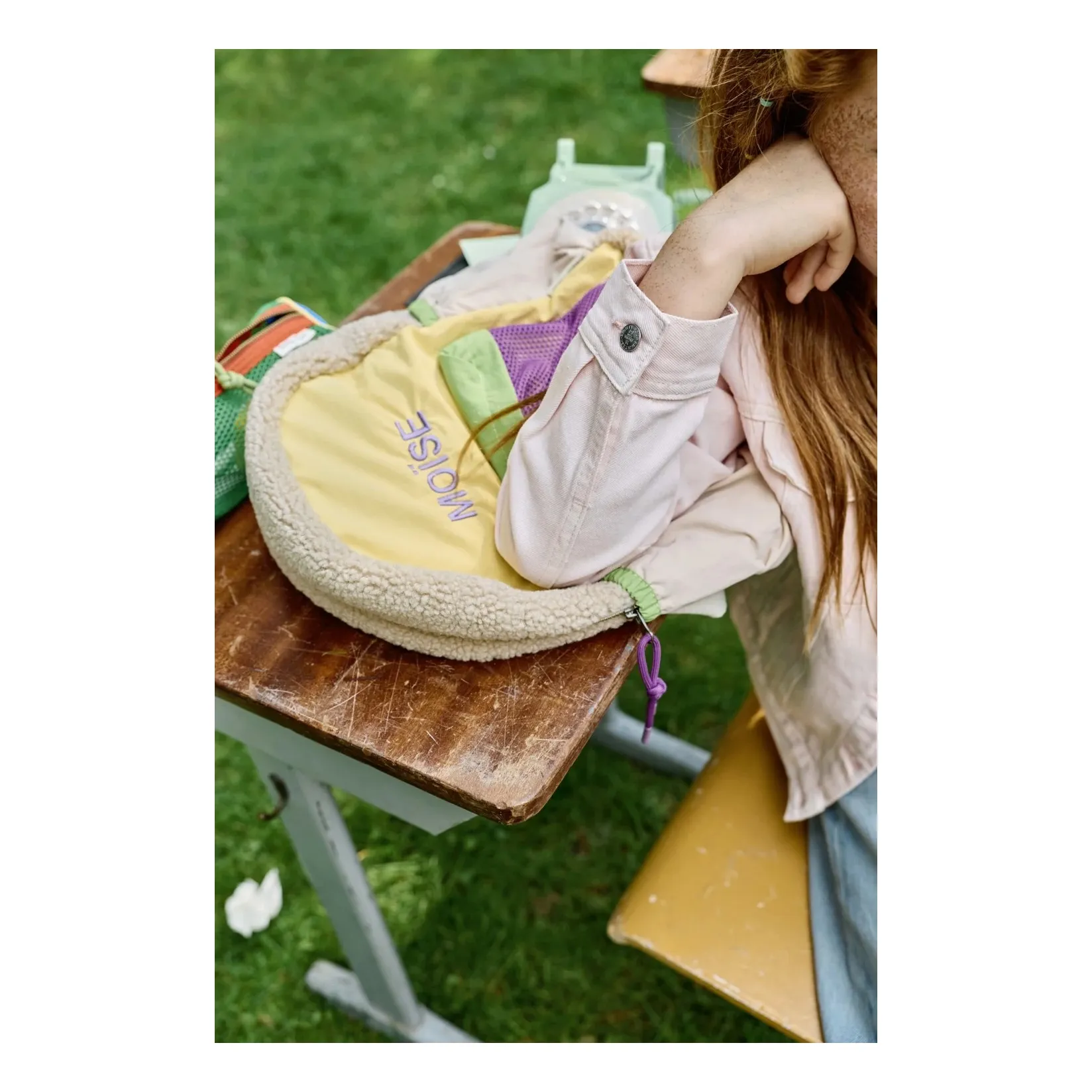 Sac à dos patchwork | Jaune pâle- Image produit n°2