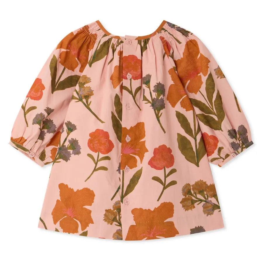 Robe Muce Fleurs Coton Bio | Rose pêche- Image produit n°2