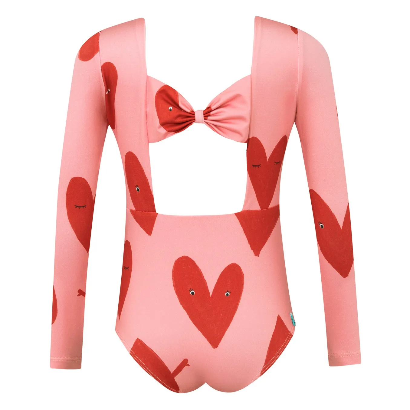 Maillot de Bain Manches Longues Cœurs | Rose- Image produit n°2