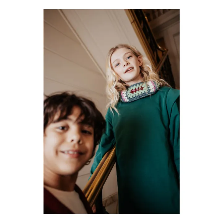 Robe Molleton Volants | Vert- Image produit n°2