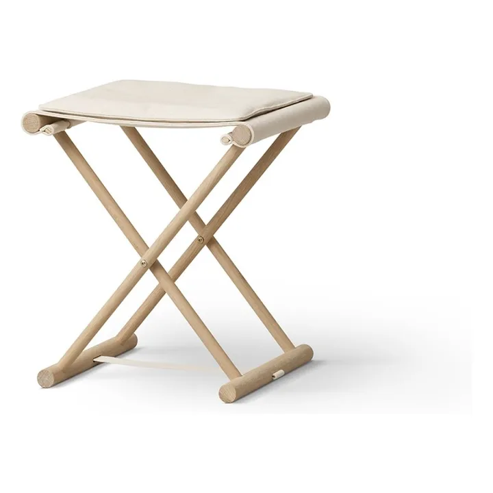 Small Camp stool in oak and canvas- Product image n°0