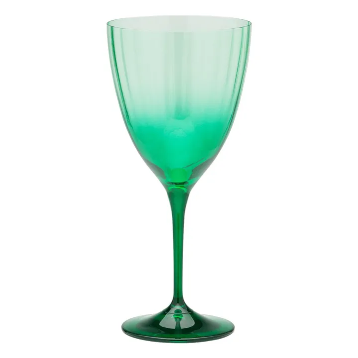 Copa de vino verde bosque descolorida | Verde- Imagen del producto n°0