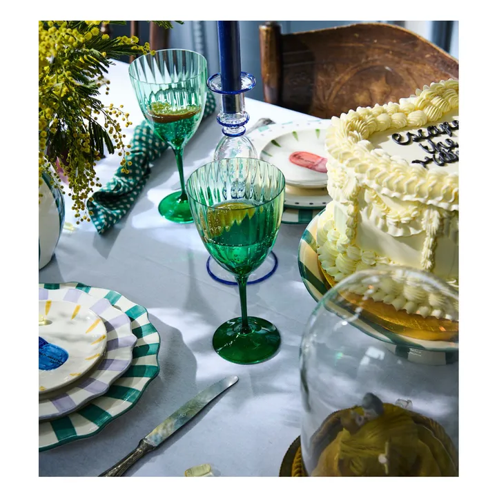 Copa de vino verde bosque descolorida | Verde- Imagen del producto n°1