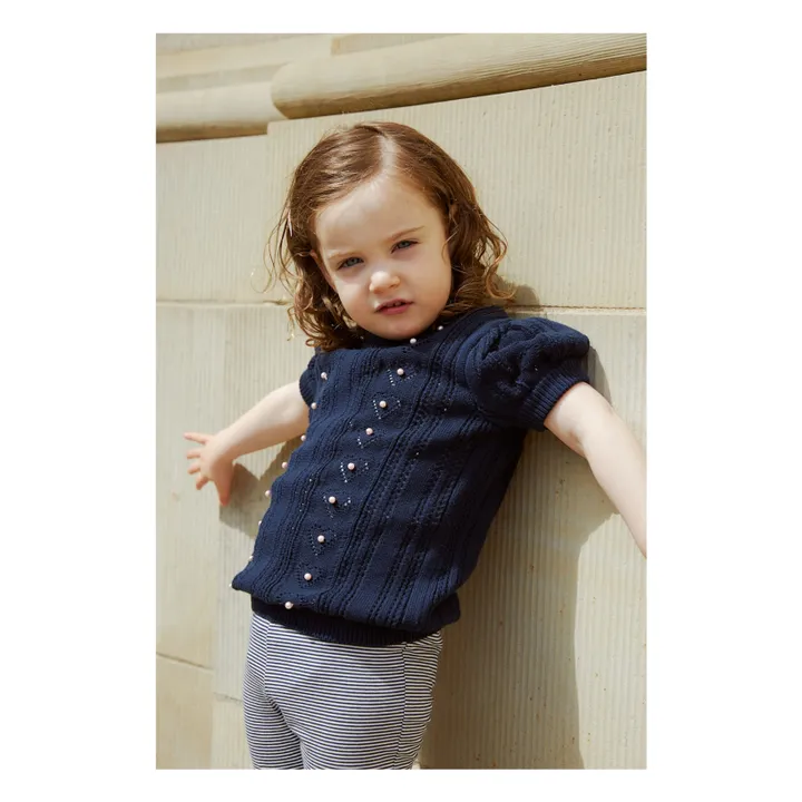 Pantalon Flare Rayé | Bleu marine- Image produit n°4