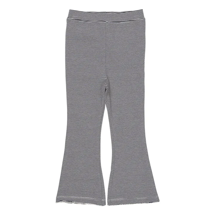 Pantalon Flare Rayé | Bleu marine- Image produit n°0