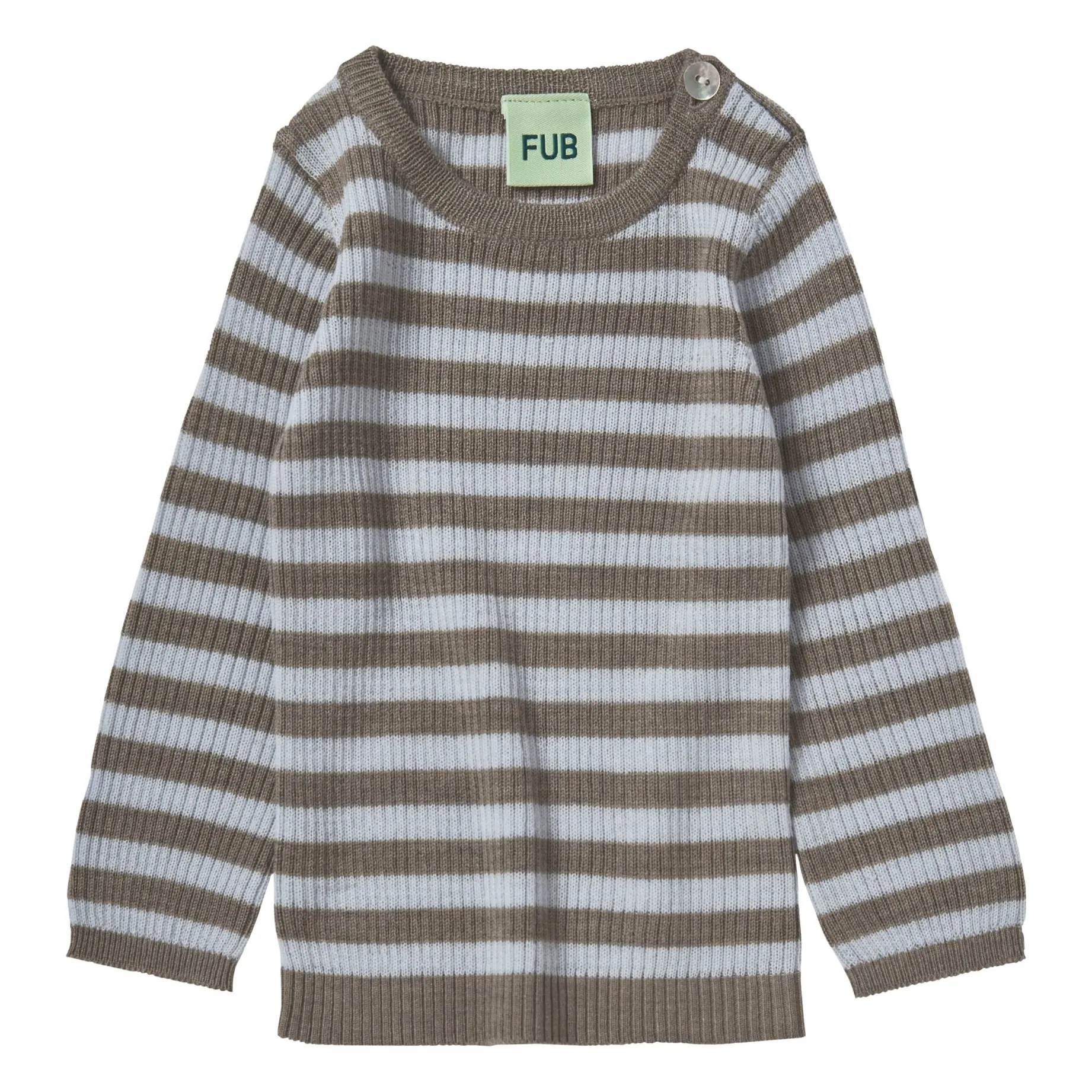 T-Shirt Côtelé Marinère Maille Extra Fine Laine Mérinos | Noisette- Image produit n°0