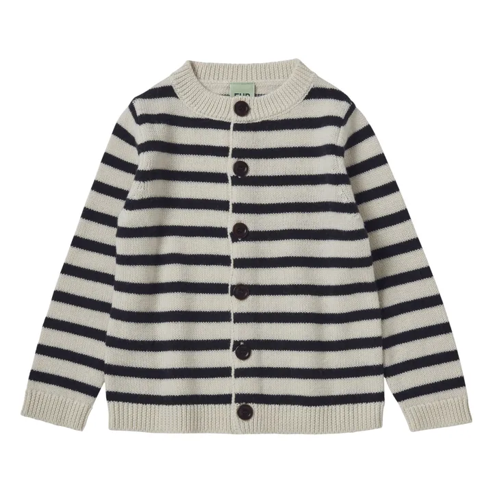 Strickjacke mit Streifen Feinstrick aus Merinowolle | Seidenfarben- Produktbild Nr. 0