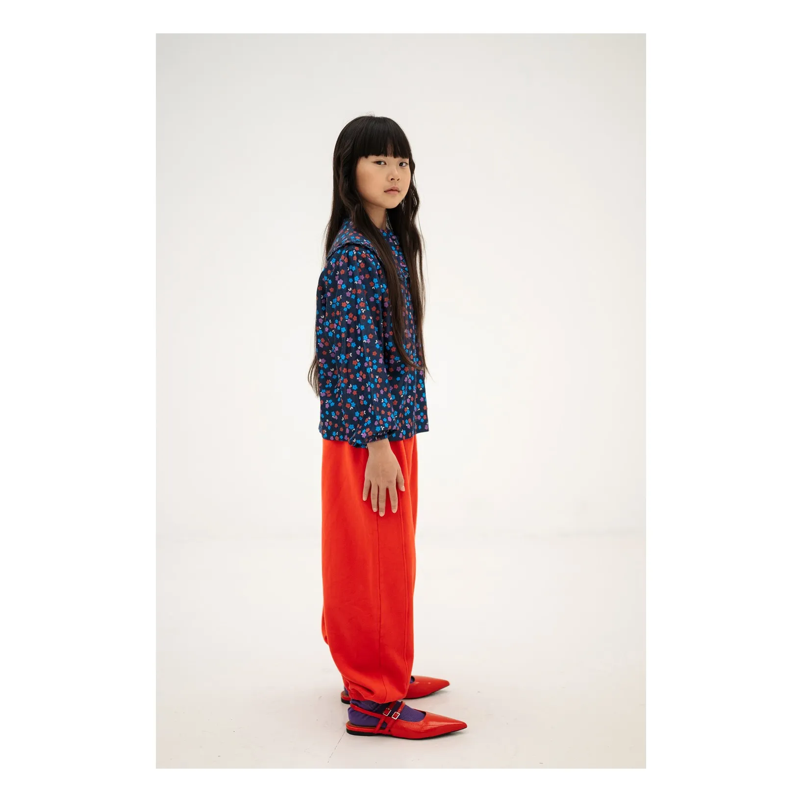 Jogger Ballon Coton Bio | Rouge- Image produit n°2