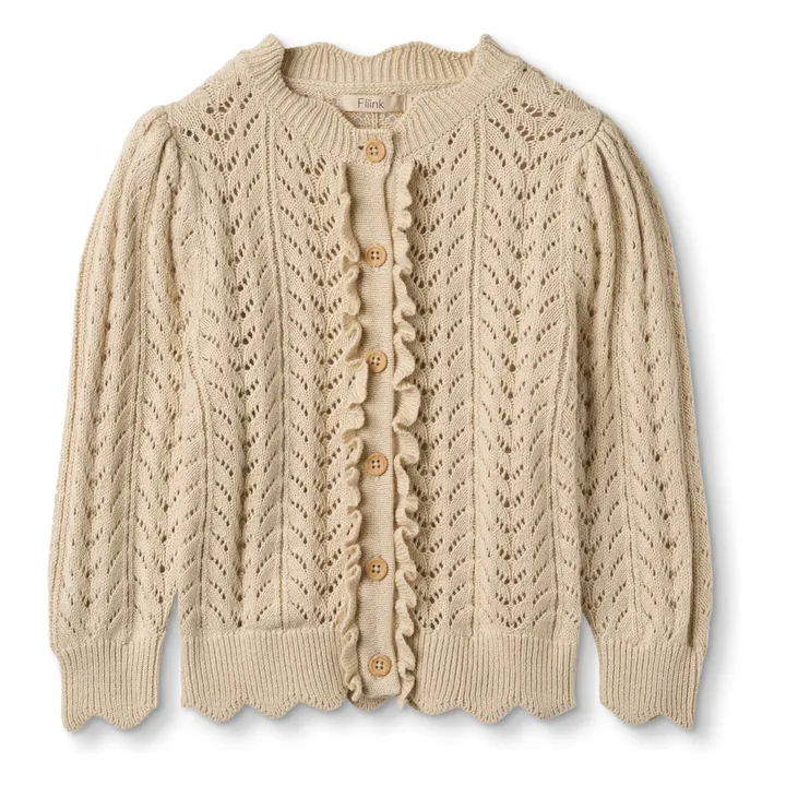 Chaqueta Nova Pointelle de algodón orgánico | Beige- Imagen del producto n°0
