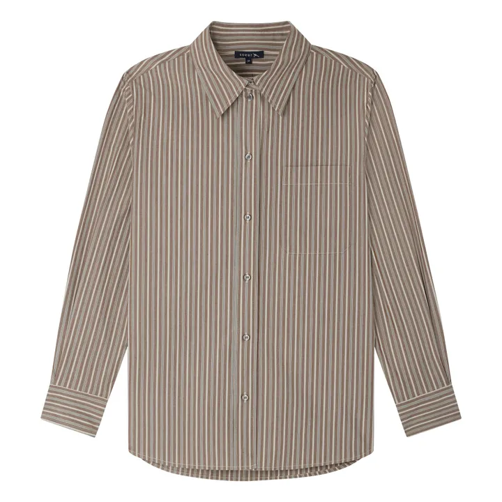 Chemise Alphée Rayures | Vert de gris- Image produit n°0