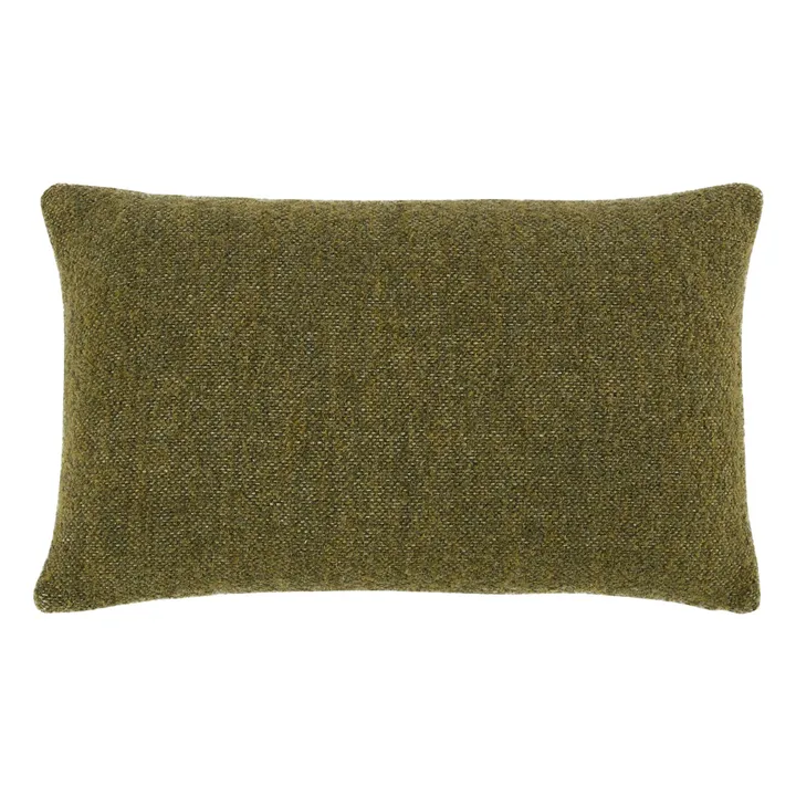 Housse de coussin en laine Argentine | Vert kaki- Image produit n°0