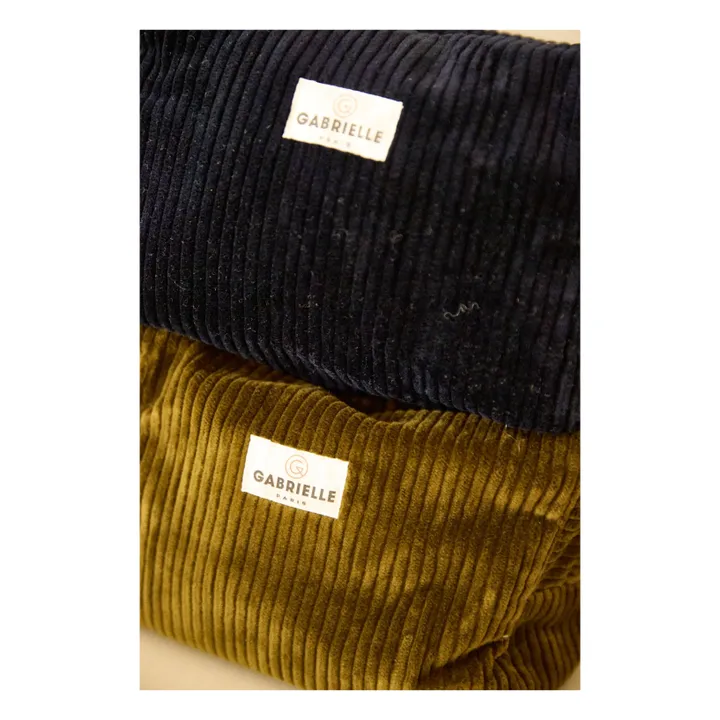 Corduroy toiletry bag | Olive green- Product image n°2