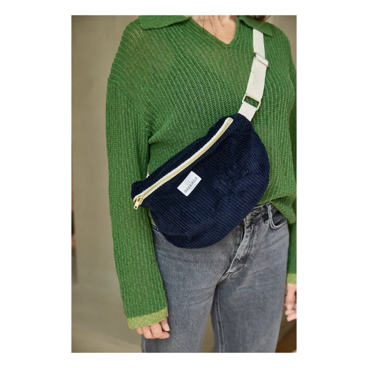 Banane en velours côtelé | Bleu marine- Image produit n°0