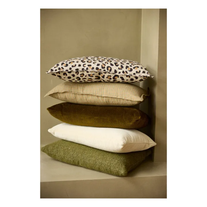 Housse de coussin en laine Argentine | Vert kaki- Image produit n°5