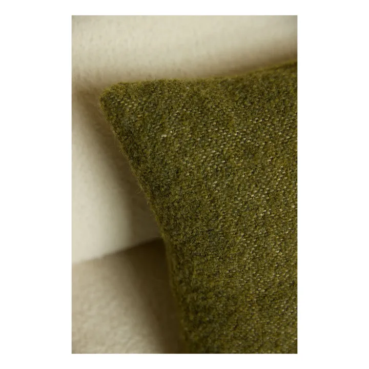 Housse de coussin en laine Argentine | Vert kaki- Image produit n°6