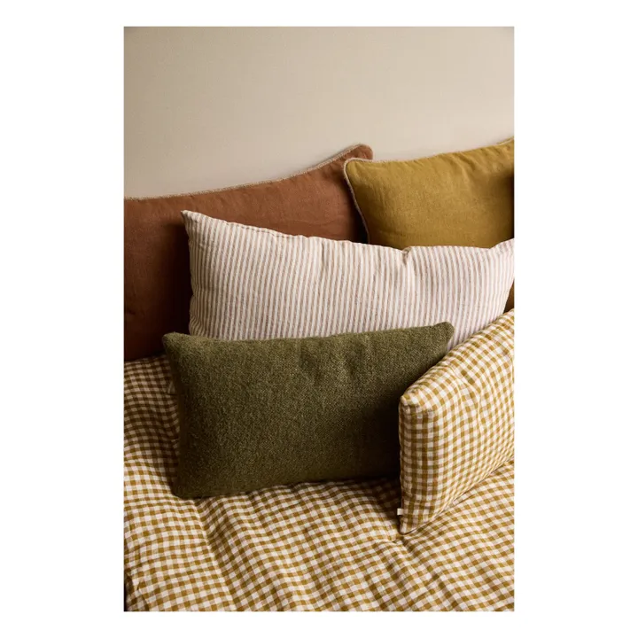 Housse de coussin en laine Argentine | Vert kaki- Image produit n°2