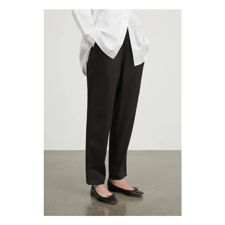 Vestido de algodón estilo camisa Edgar | Negro- Imagen del producto n°0