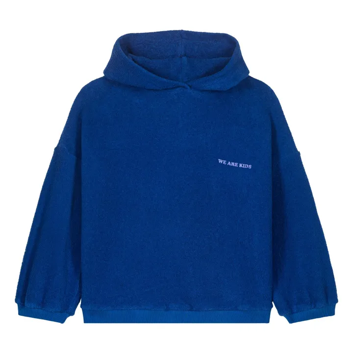 Sudadera con capucha de rizo orgánico Mason | Azul- Imagen del producto n°0