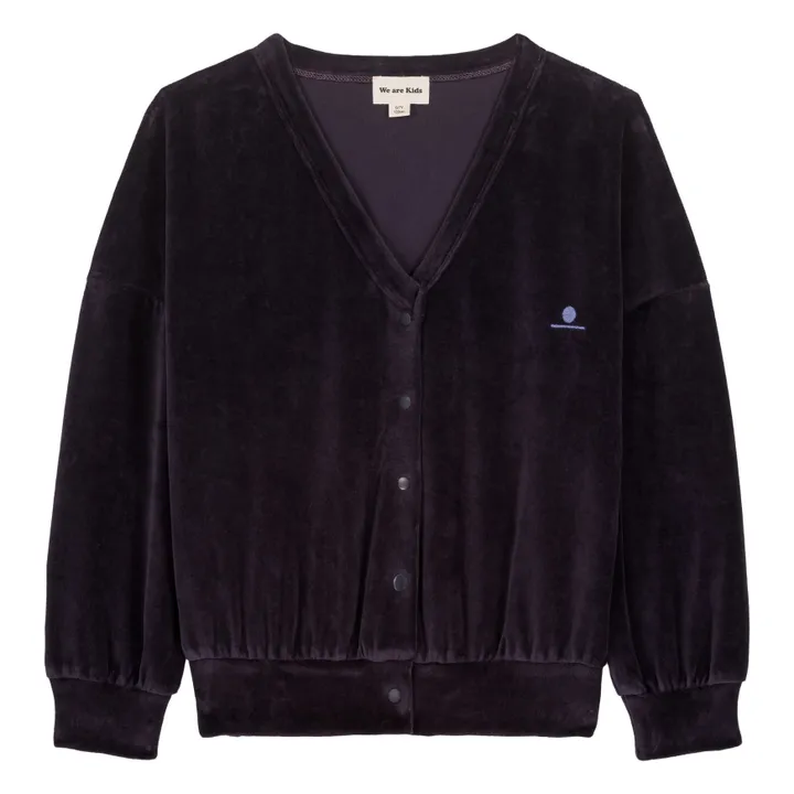 Chaqueta Kate oversize de terciopelo y algodón orgánico | Negro- Imagen del producto n°0