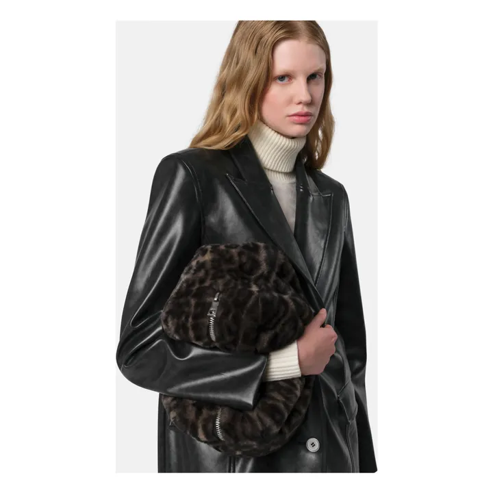 Noor Astuccio leopardato Fibre riciclate | Nero- Immagine del prodotto n°1