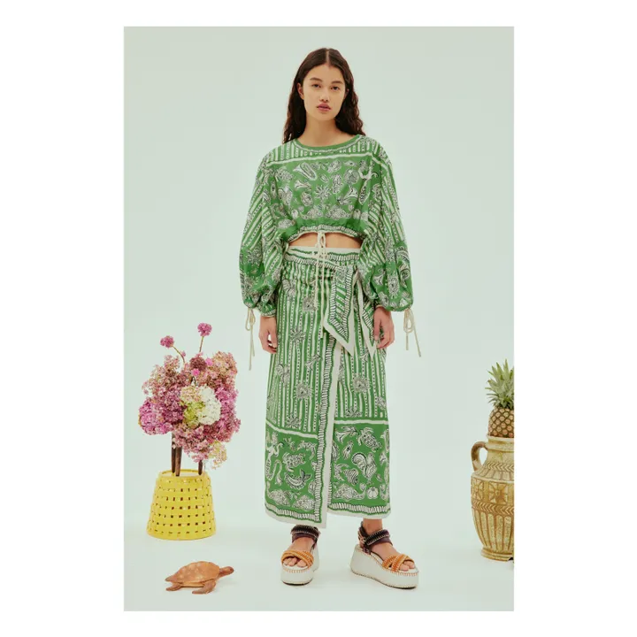 Sarong Skirt Lula Organic Cotton | Green- Product image n°1