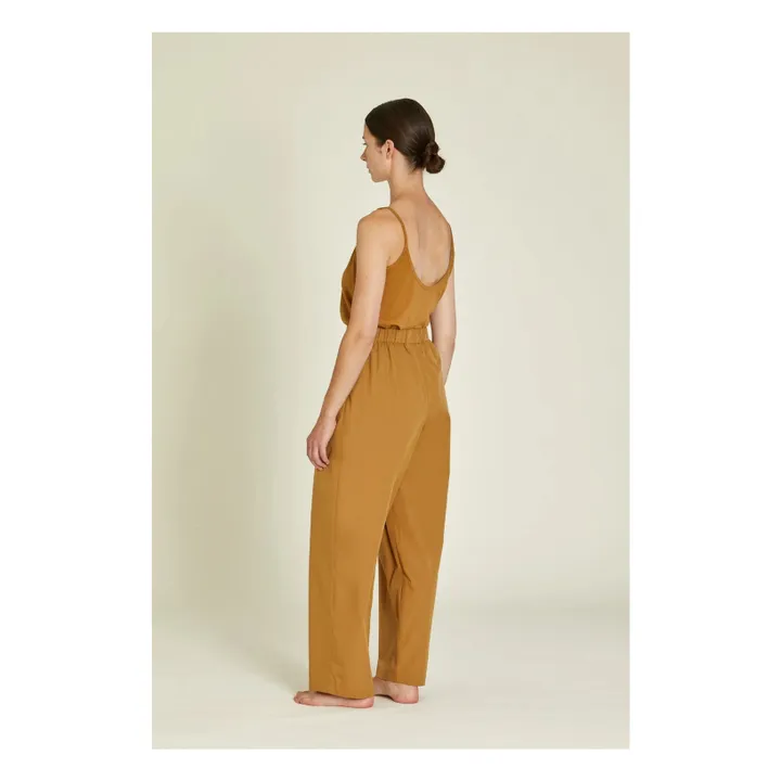 Pantalon à Pinces Popeline de Coton Bio | Camel- Image produit n°2