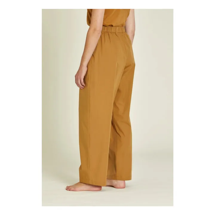 Pantalon à Pinces Popeline de Coton Bio | Camel- Image produit n°3