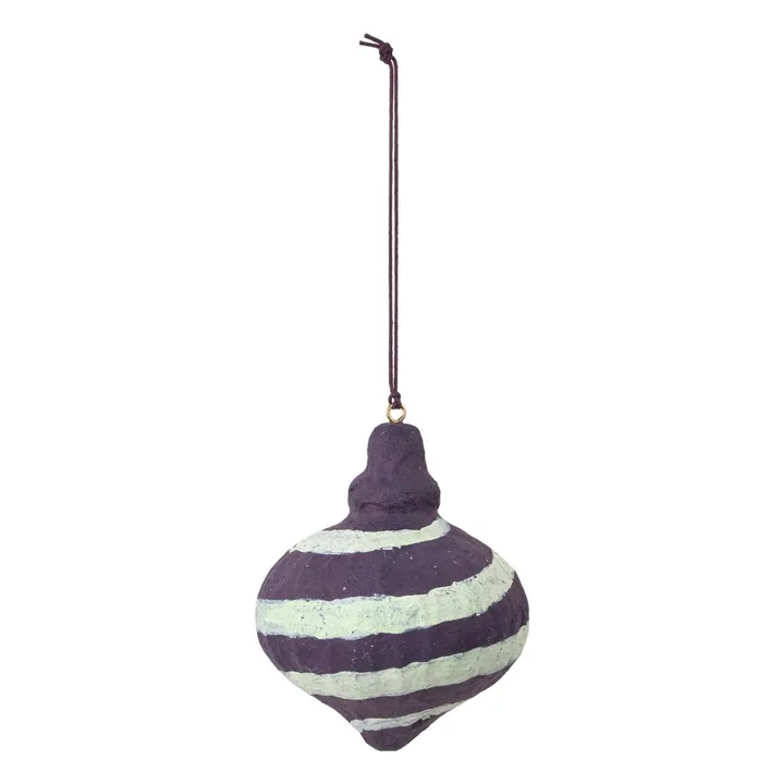 Toupie papier-mâché Christmas decoration | Purple- Product image n°0