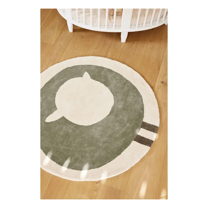 Tapis rond Mouton | Vert kaki- Image produit n°1