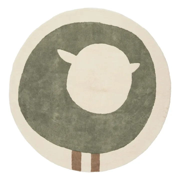 Tapis rond Mouton | Vert kaki- Image produit n°0