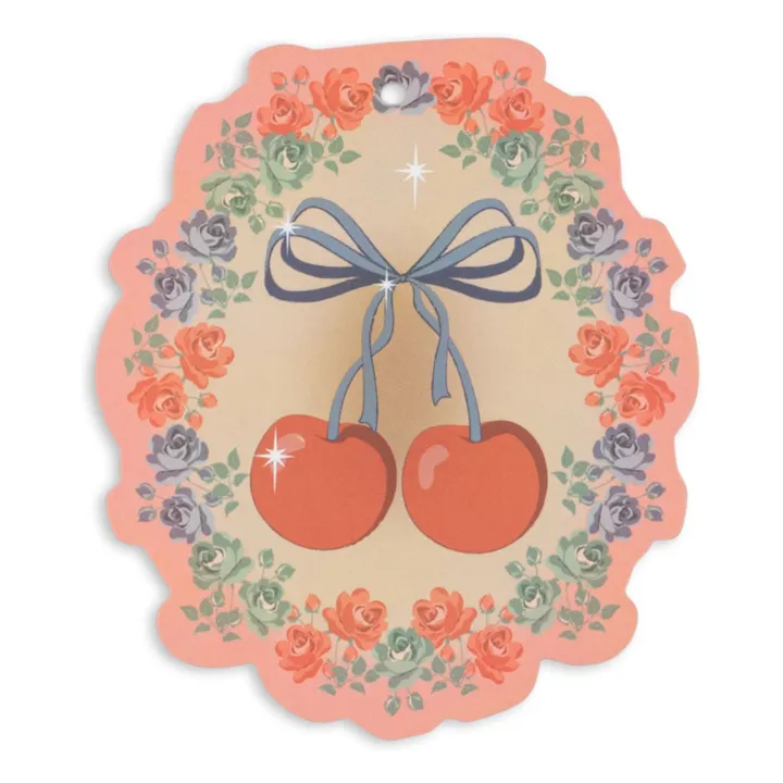 Etiquettes cadeaux Cherry - Set de 12 | Rose- Image produit n°3