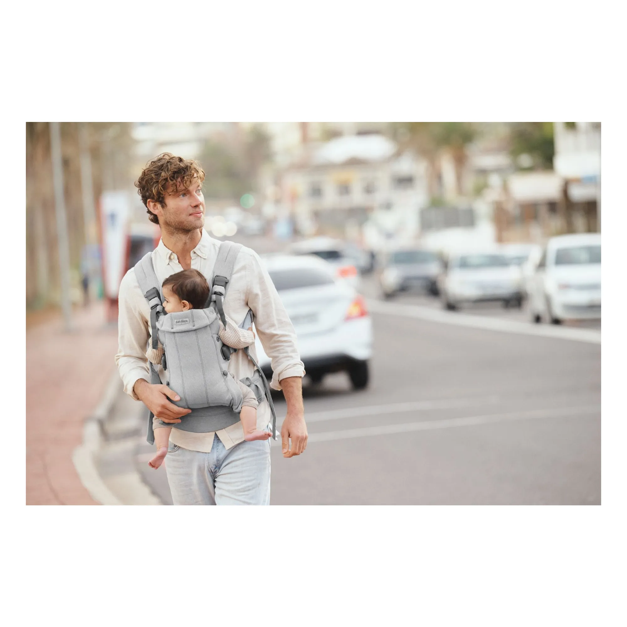 Porte-bébé Harmony en jersey tissé chiné | Gris clair- Image produit n°5